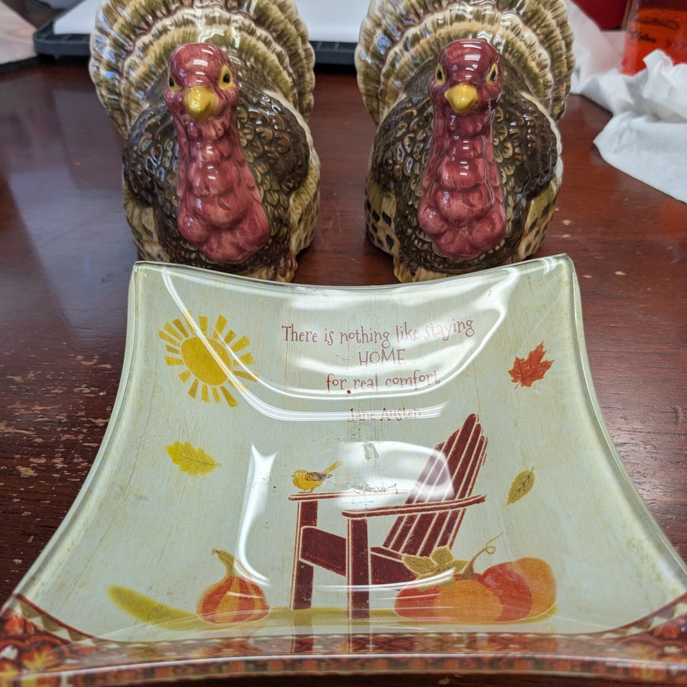Source Unknown Festive Turkey Decor Set with Autumn Colors